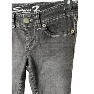 Seven7 Jeans Women's Size 8 Skinny Dark Wash Five Pockets Stretch Denim Black
